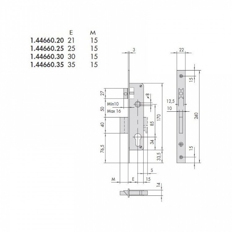 Κλειδαριά Cisa 44661 Σιδερόπορτας