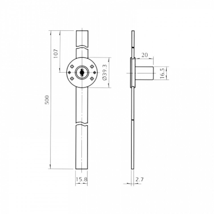 Κλειδαριά ART 107 για συρταριέρα γραφείου EVERGOOD