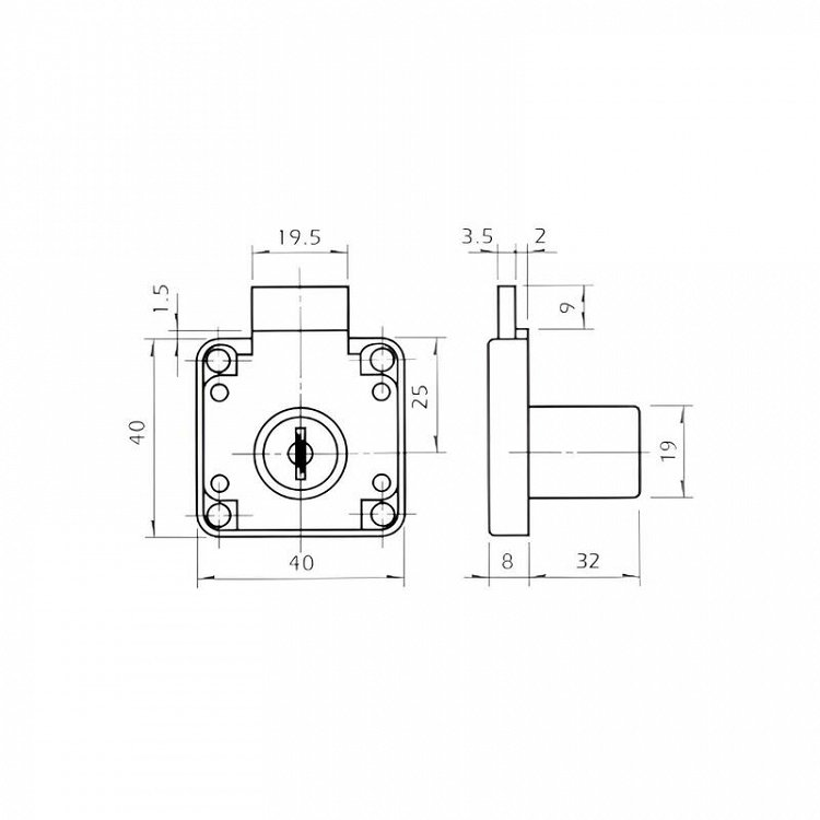 Κλειδαριά ART 137 για συρτάρια -πόρτες επίπλων EVERGOOD