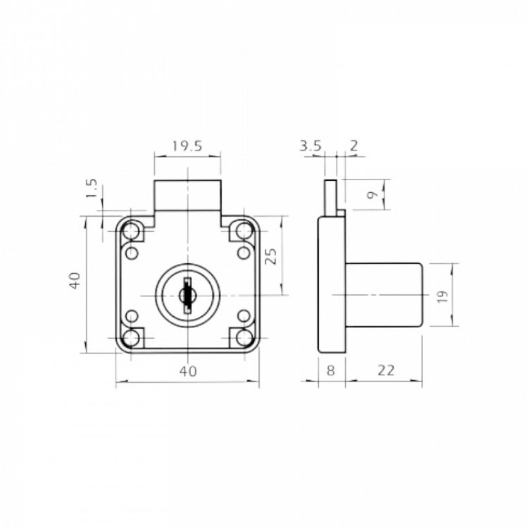Κλειδαριά ART 136 για συρτάρια -πόρτες επίπλων EVERGOOD