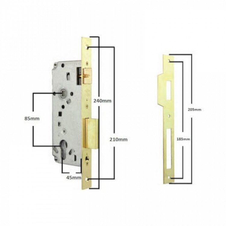 Κλειδαριά Χωνευτή CISA 5C611(L.Line), Για Ξύλινες Πόρτες