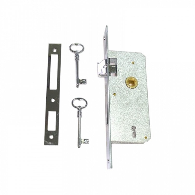 Κλειδαριά Domus 80540 Νίκελ Χωνευτή Μεσόπορτας με 2 κλειδιά