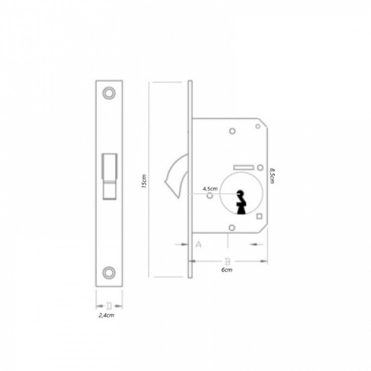 Κλειδαριά Γάντζου wilka 45mm όρο