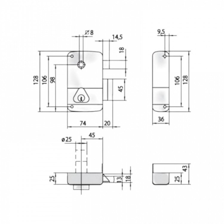 Κλειδαριά Κουτιαστή Cisa 50211