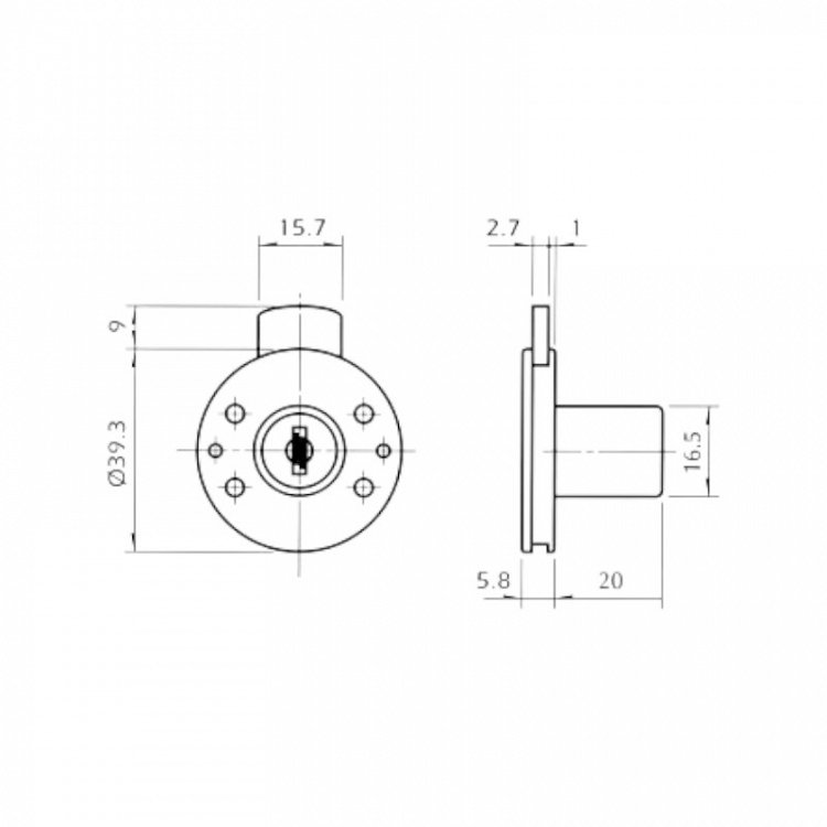 Κλειδαριά Κυλινδρική ART 109 για συρτάρια -πόρτες επίπλων EVERGOOD