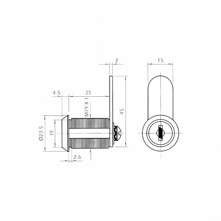 Κλειδαριά Περιστροφική 180° ART 102 για συρτάρια &amp; πόρτες επίπλων EVERGOOD