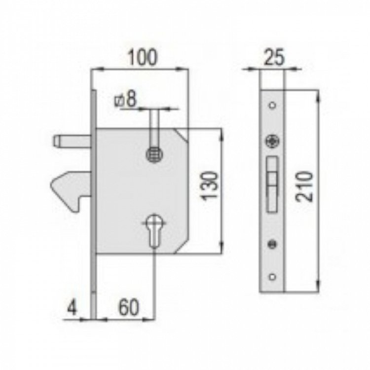 Κλειδαριά Pettiti Giuseppe γάντζου για σιδερένια πόρτα