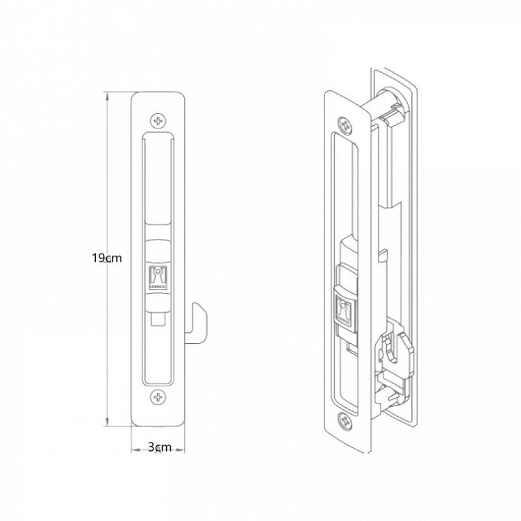 Κλειδαριά Συρομένων Domus KLIKLOK 7610X Με Κλείδωμα Γάντζου Για Πόρτα Αλουμινίου