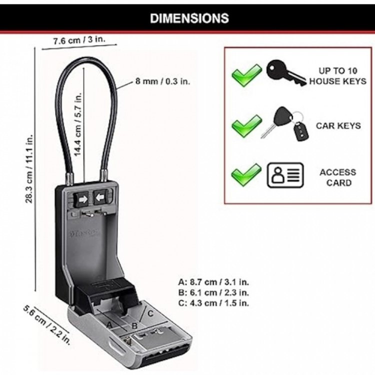 Κλειδοθήκη Masterlock 5482D με αποσπώμενο &amp; εύκαμπτο λαιμό