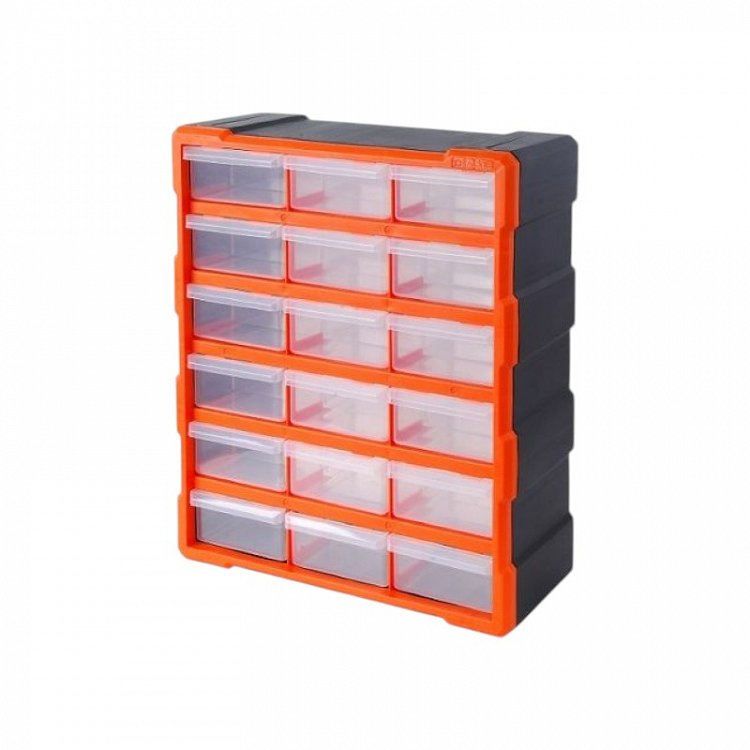 Κουτί Αποθήκευσης Πλαστικό Με 18 Πλαστικά Συρτάρια Διάφανα (320634)