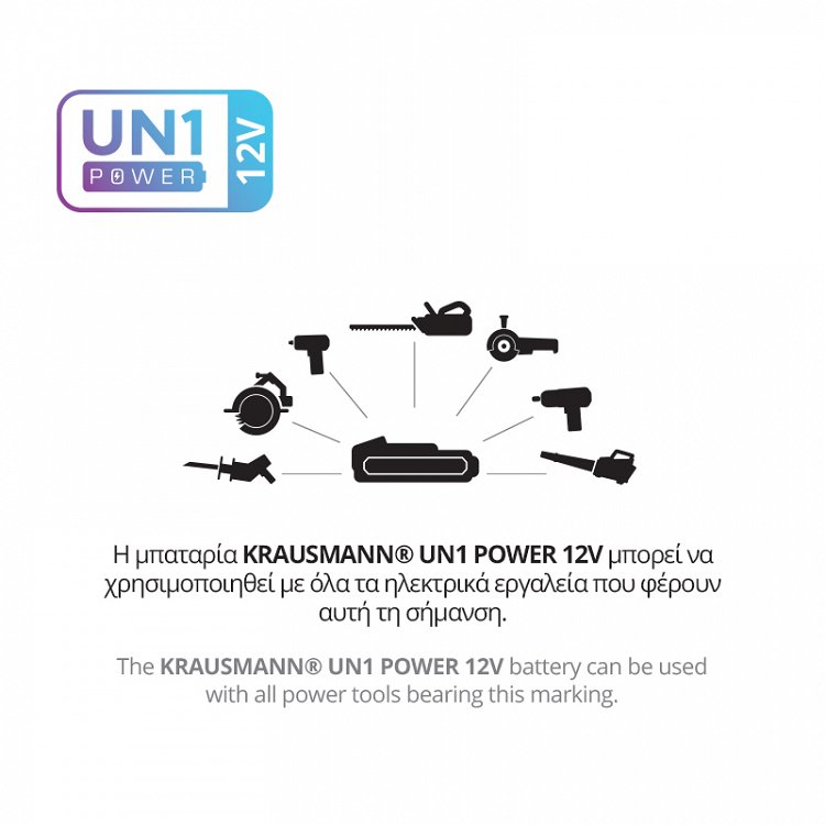 ΣΕΤ Γωνιακός Τροχός Ø125 Επαναφορτιζόμενο 20V BL Krausmann (U87020-24SB)