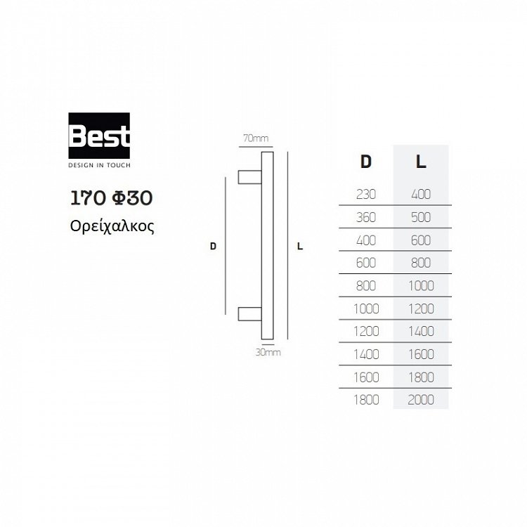 Λαβή Εξώπορτας Best 170 Φ30