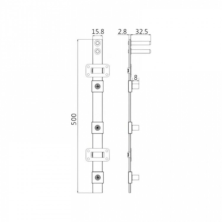 Κλειδαριά ART 288 μπροστινή πολλαπλή EVERGOOD
