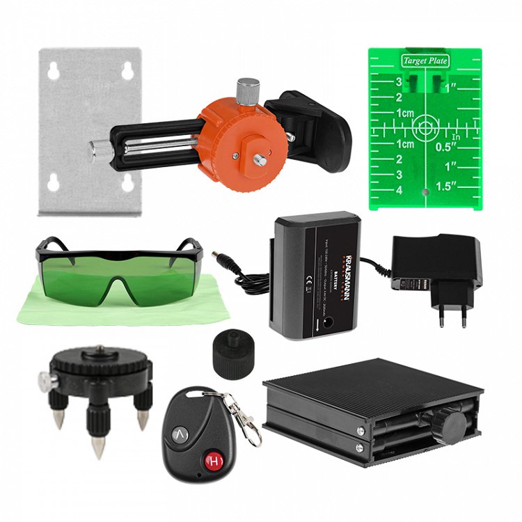 Λέιζερ 3.7V Επαναφορτιζόμενο Αυτοαλφαδιαζόμενο 3×360° Πράσινης Γραμμής (2100)