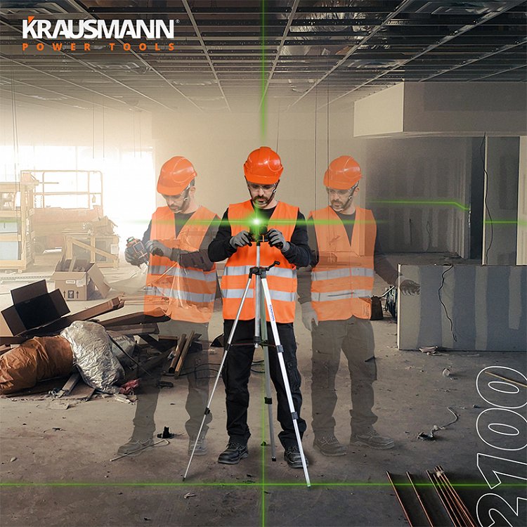 Λέιζερ 3.7V Επαναφορτιζόμενο Αυτοαλφαδιαζόμενο 3×360° Πράσινης Γραμμής (2100)