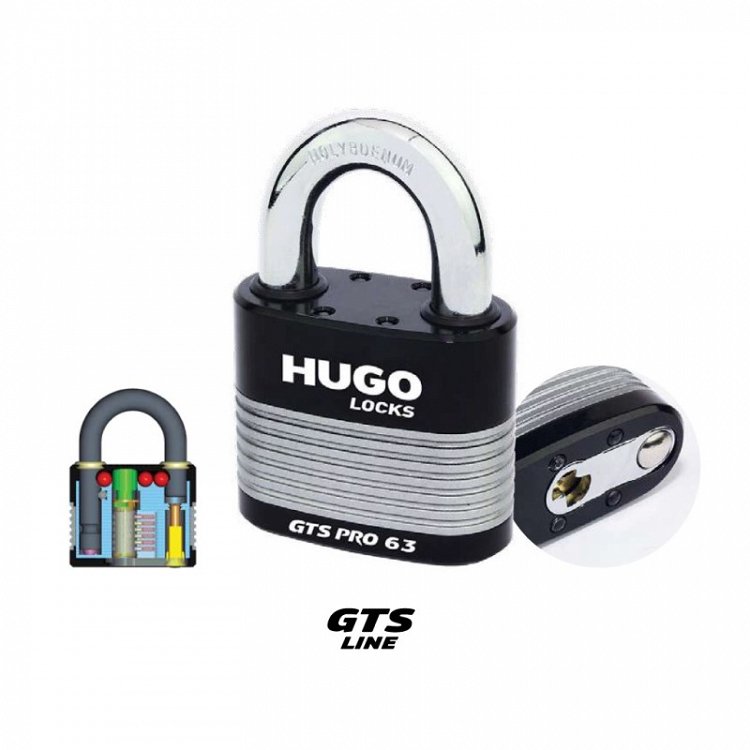 Λουκέτο Από Μασίφ Ατσάλι GTS-PRO Με Κύλινδρο GR 5S HUGO