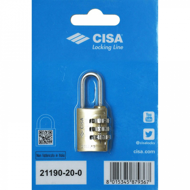 Λουκέτο Cisa L.LINE 21190 Συνδυασμού Ορειχάλκινο