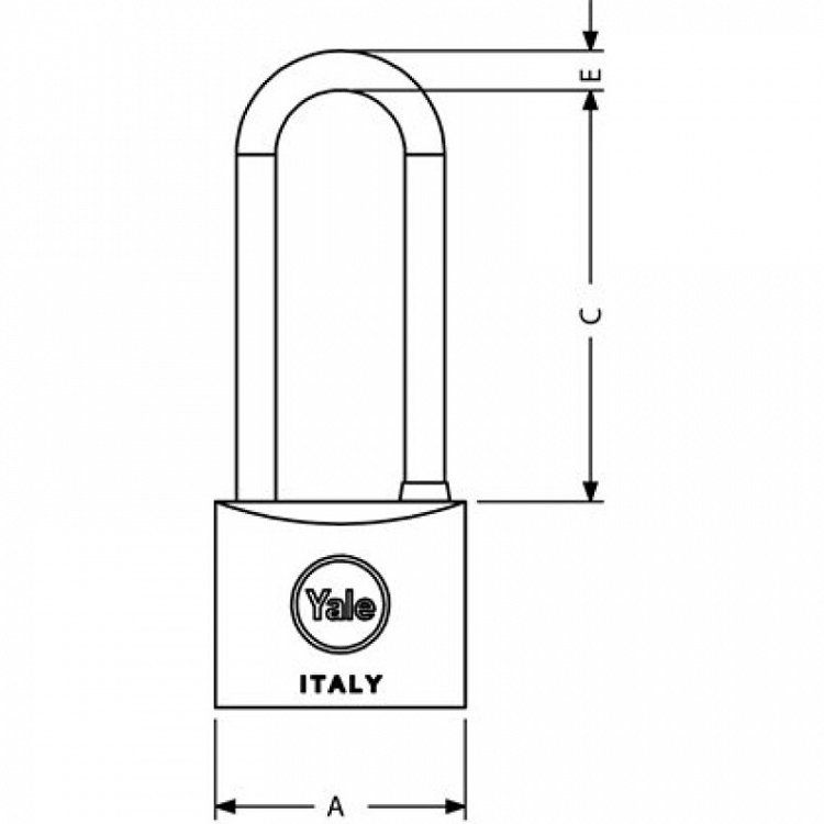 Λουκέτο YALE ορειχάλκινo Μακρύλαιμο σε Διάφορες Διαστάσεις