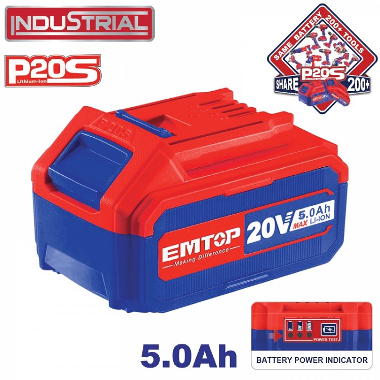 Μπαταρία λιθίου 20V 5.0Ah EMTOP