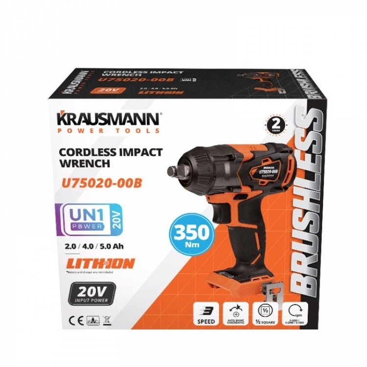 Μπουλονόκλειδο Επαναφορτιζόμενο 20V Krausmann (U75020-00B)