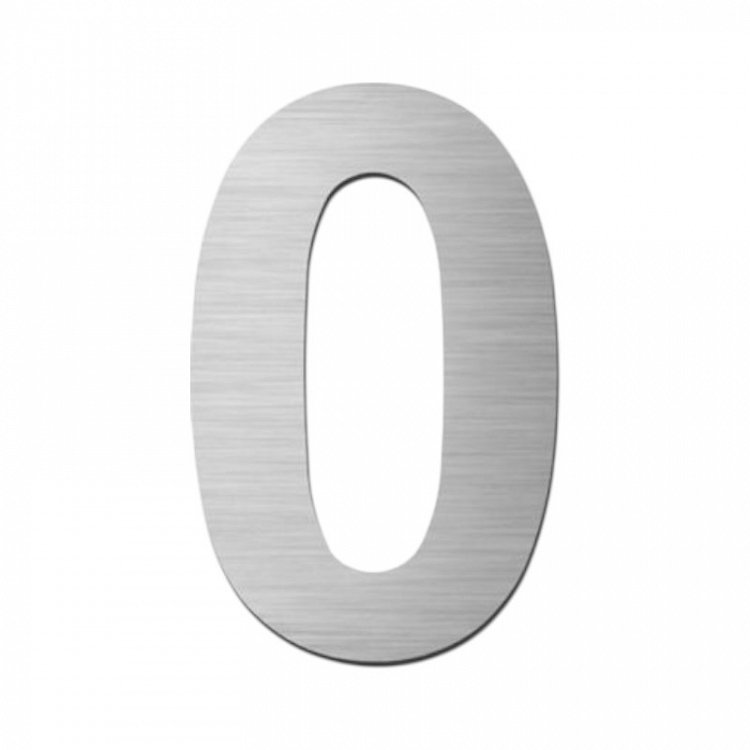 Πινακίδα Σήμανσης Αριθμός ''0'' Σε Ασημί Χρώμα |(ABS)