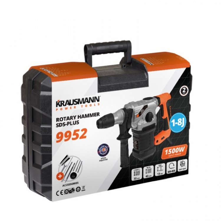 Πιστολέτο Περιστροφικό SDS-Plus 1-8J 1500W Krausmann (9952)