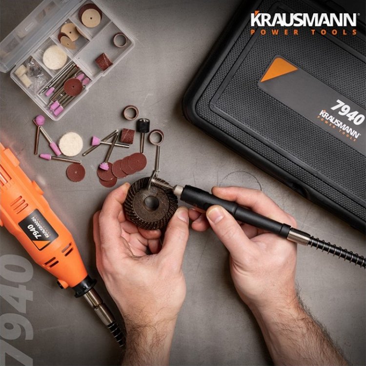 Πολυεργαλείο Mini Με Flexible Άξονα 135W Krausmann (7940)