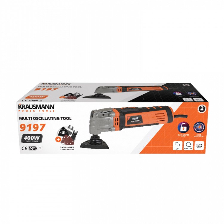 Πολυεργαλείο Multi Ξύστρα-Τριβείο-Κόφτης 400W Krausmann (9197)