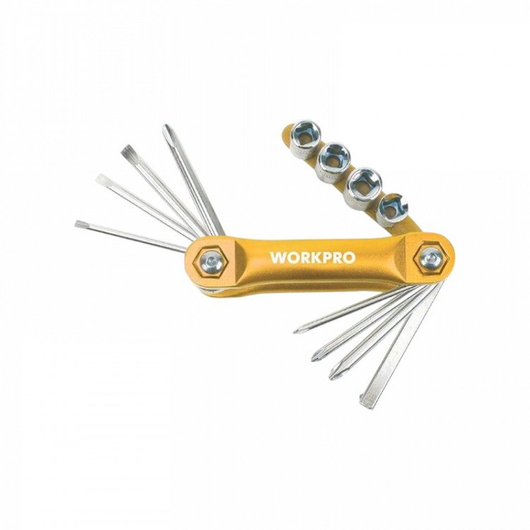 Πολυεργαλείο Κατσαβίδια & Καρυδάκια Αναδιπλούμενος Σουγιάς 12τμχ Workpro