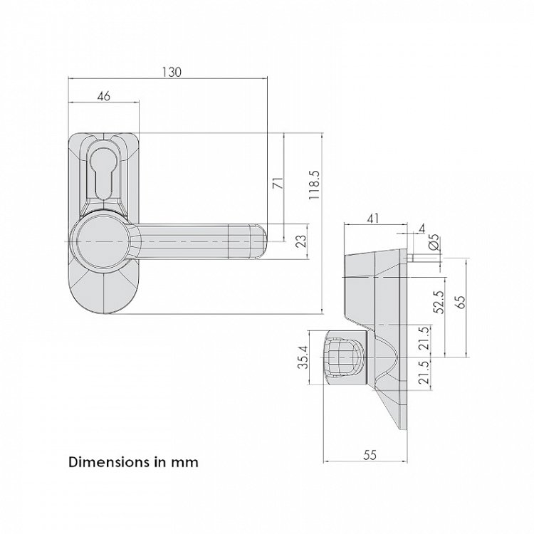 Πόμολο Cisa 07078-38 για Μπάρα Πανικού με Κύλινδρο