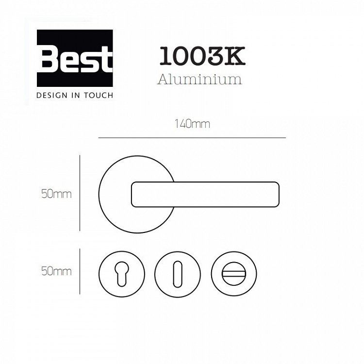 Πόμολο Πόρτας με Ροζέτα Best 1003Κ