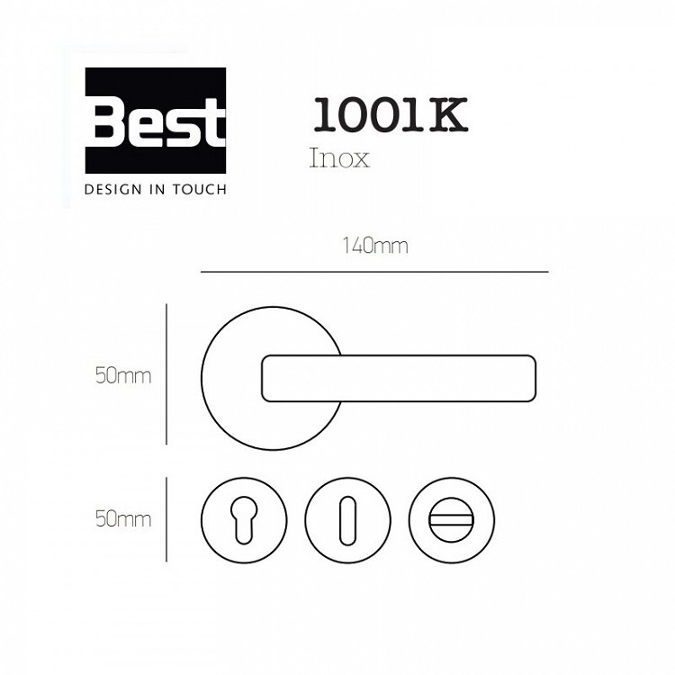 Πόμολο Πόρτας με Ροζέτα Best 1001Κ