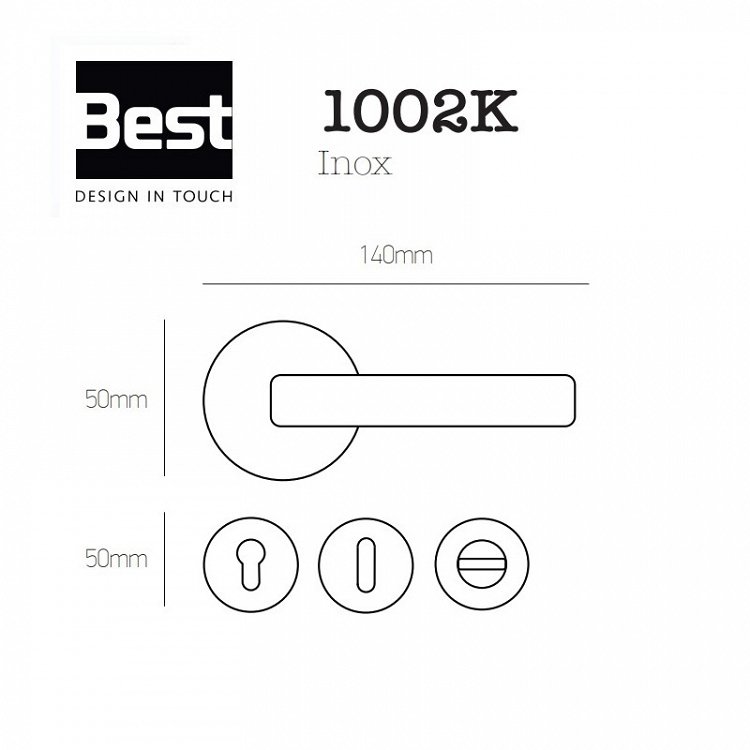 Πόμολο Πόρτας με Ροζέτα Best 1002Κ