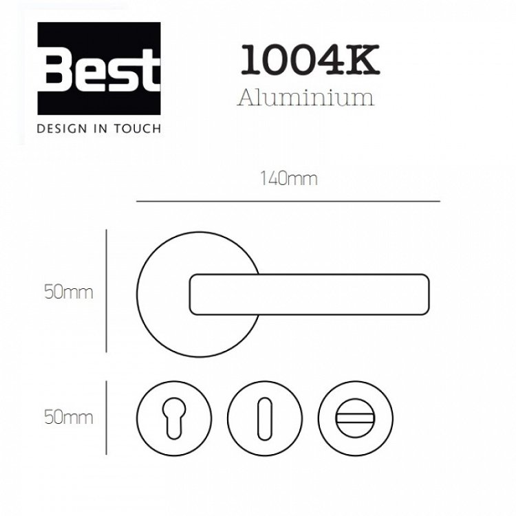 Πόμολο Πόρτας με Ροζέτα Best 1004Κ