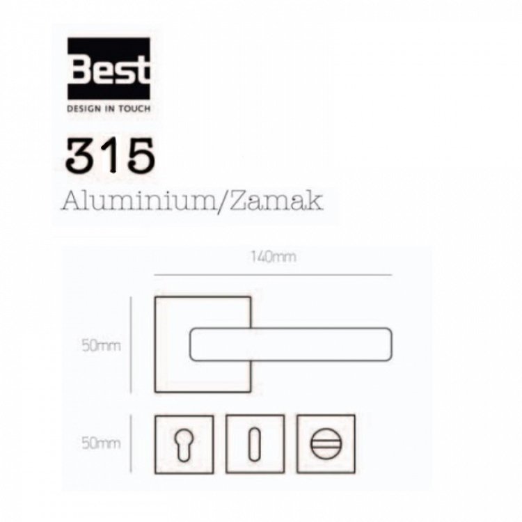 Πόμολο Πόρτας με Ροζέτα Best 315