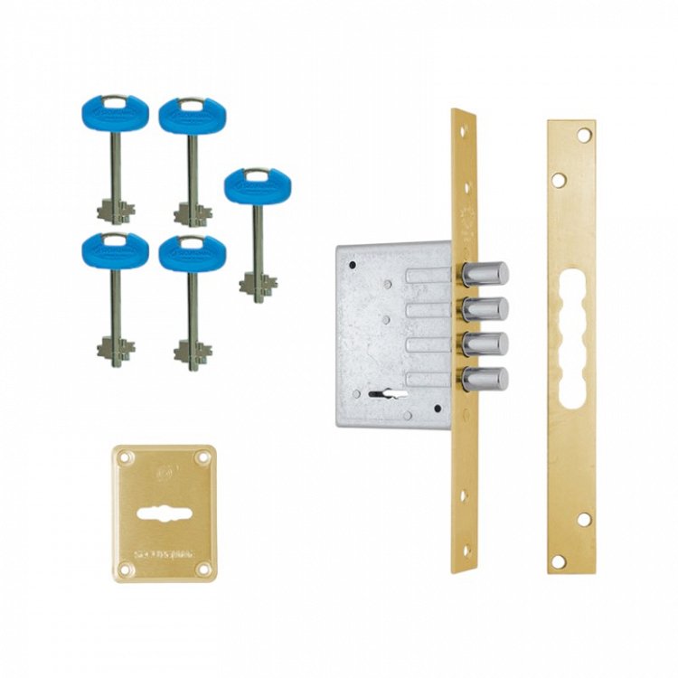 Πρόσθετη Χωνευτή Κλειδαριά Securemme 2025 με 4 Πείρους 2 Στροφών