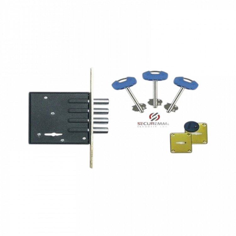 Πρόσθετη Χωνευτή Κλειδαριά Securemme 2025 με 4 Πείρους 2 Στροφών