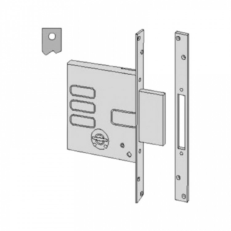 Πρόσθετη κλειδαριά ασφαλείας CISA 57010, με μονοκόμματo πείρο 4 στροφών