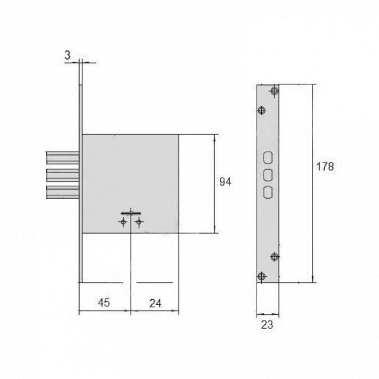Πρόσθετη κλειδαριά ασφαλείας CISA 57234, με 3 πείρους 2 στροφών