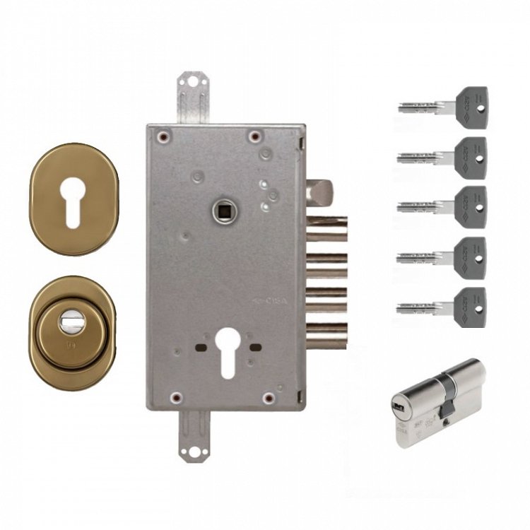 Σετ Κλειδαριά θωρακισμένης πόρτας Cisa Revolution Pro με κύλινδρο Cisa Asix P8 &amp; Defender Disec BDS 16