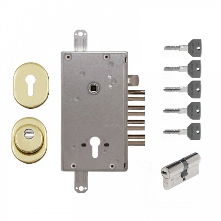 Σετ Κλειδαριά θωρακισμένης πόρτας Cisa Revolution Pro με κύλινδρο Cisa Asix P8 &amp; Defender Disec BDS 16