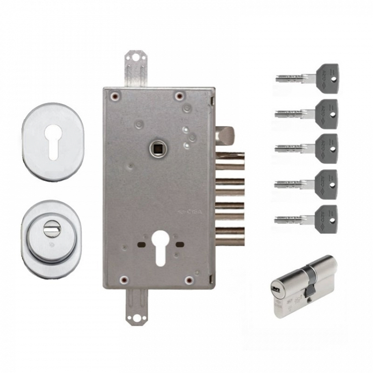 Σετ Κλειδαριά θωρακισμένης πόρτας Cisa Revolution Pro με κύλινδρο Cisa Asix P8 &amp; Defender Disec BDS 16