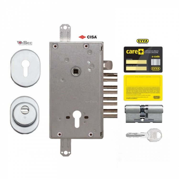 Σετ Κλειδαριάς θωρακισμένης πόρτας Cisa Revolution Pro με κύλινδρο Evva Ics &amp; Defender Disec BD200