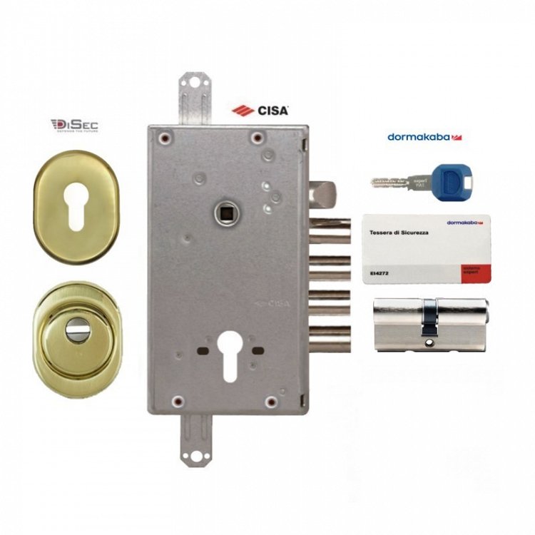 Σετ Κλειδαριά θωρακισμένης πόρτας Cisa Revolution Pro με κύλινδρο Kaba Expert Plus &amp; Defender Disec BD200