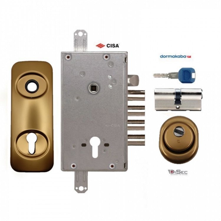 Σετ Κλειδαριά θωρακισμένης πόρτας Cisa Revolution Pro με κύλινδρο Kaba Expert Plus &amp; Defender Disec BD200