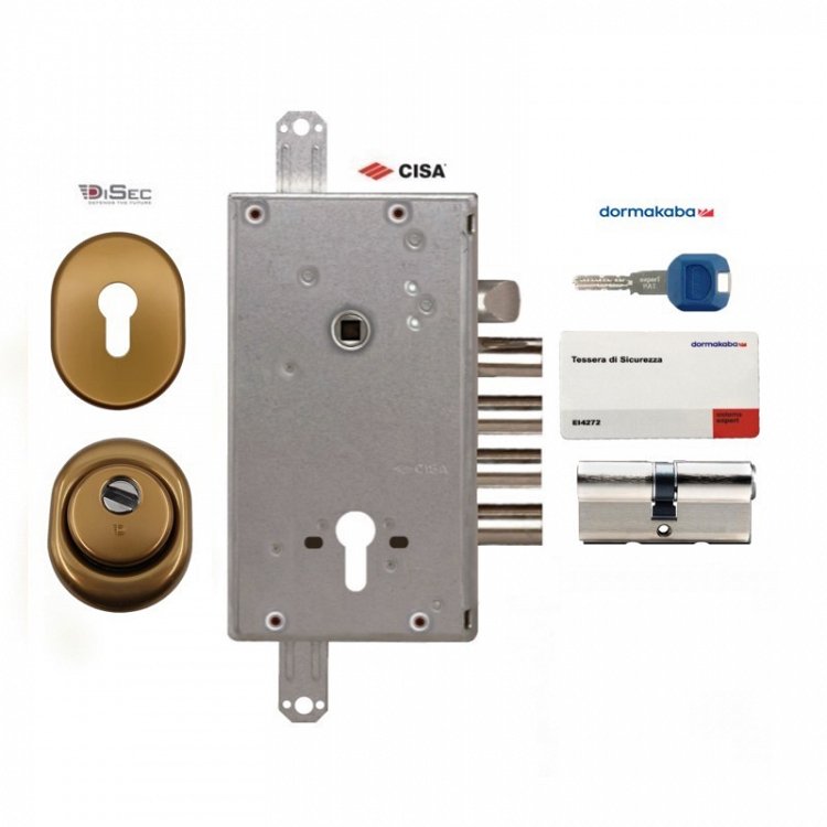 Σετ Κλειδαριά θωρακισμένης πόρτας Cisa Revolution Pro με κύλινδρο Kaba Expert Plus &amp; Defender Disec BD200
