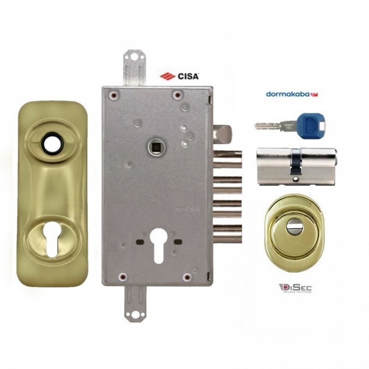 Σετ Κλειδαριά θωρακισμένης πόρτας Cisa Revolution Pro με κύλινδρο Kaba Expert Plus &amp; Defender Disec BD200