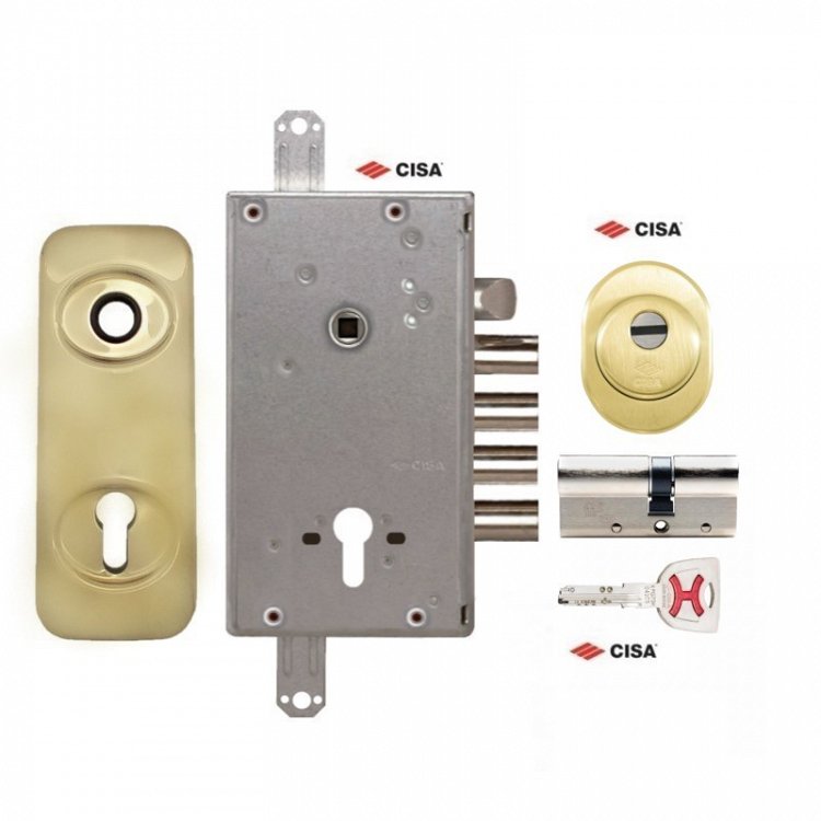Σετ Κλειδαριάς θωρακισμένης πόρτας Cisa Revolution Pro με κύλινδρο Cisa Ap4s &amp; Defender CISA 06490