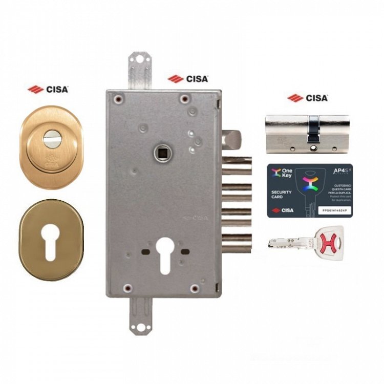 Σετ Κλειδαριάς θωρακισμένης πόρτας Cisa Revolution Pro με κύλινδρο Cisa Ap4s &amp; Defender CISA 06490