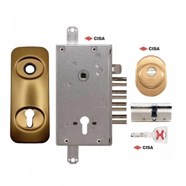 Σετ Κλειδαριάς θωρακισμένης πόρτας Cisa Revolution Pro με κύλινδρο Cisa Ap4s &amp; Defender CISA 06490